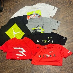 Set of 6: Nike Kids Short Sleeve Tees - Red, Black, Gray, White